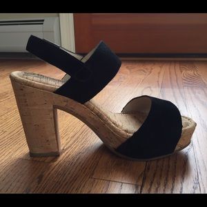 MRKT Black Platform Sandals